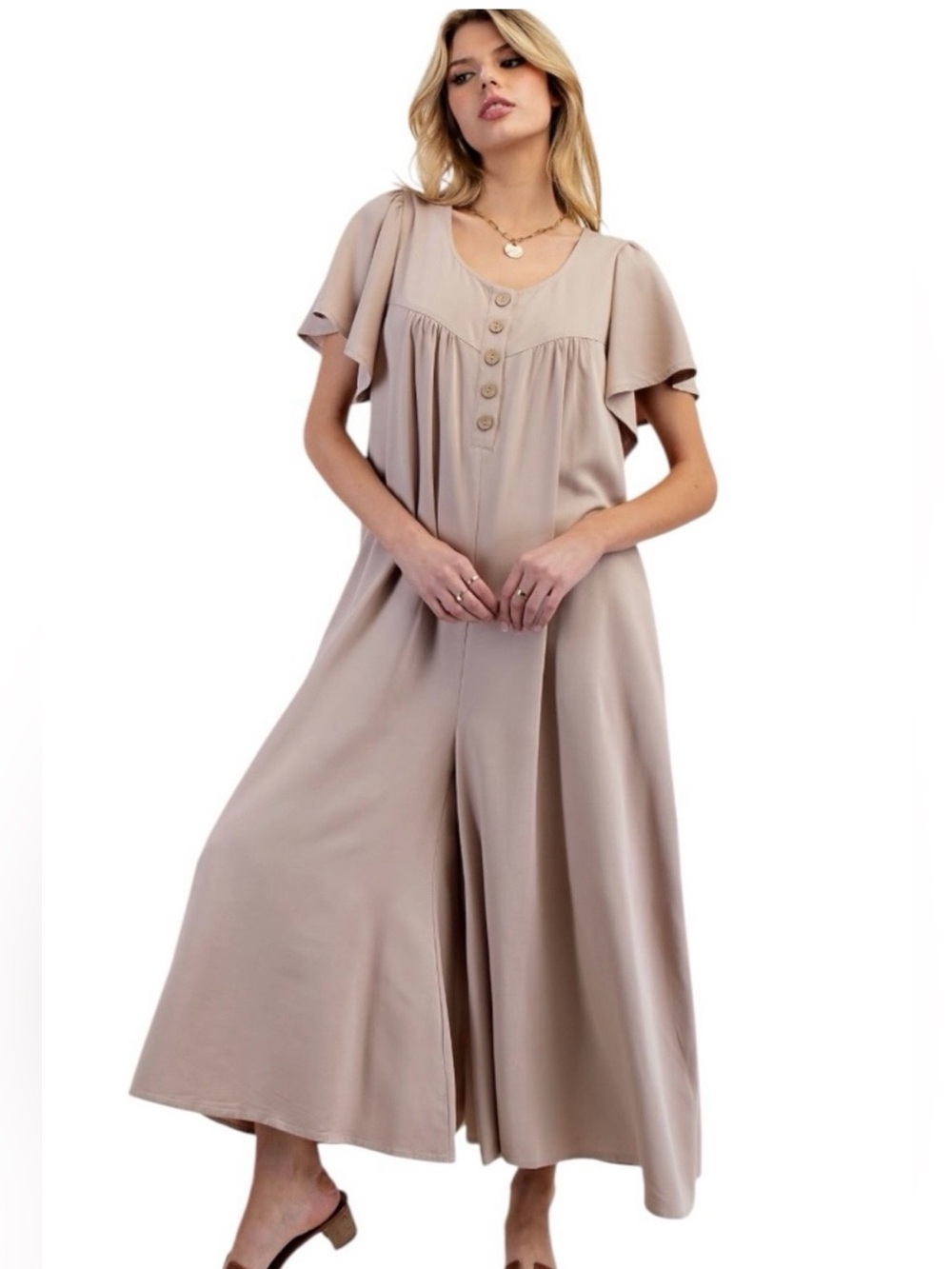 NWT Easel Light Taupe Jumpsuit size Medium